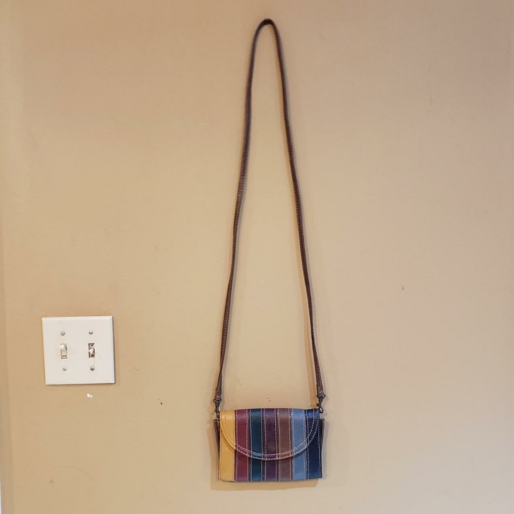 Y2K Boho Festival Rainbow Faux Leather Crossbody Bag - Picture 3 of 4